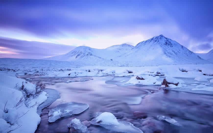 溪流 雪景 雪高清壁纸图片 2560x1600