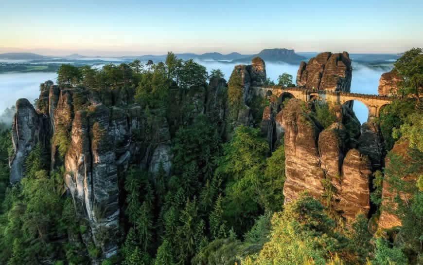 松林岩石高山风景高清壁纸图片 1920x1200