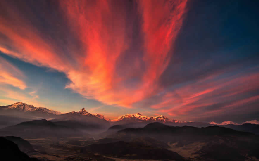 西藏夕阳天空风景高清壁纸图片 1920x1200