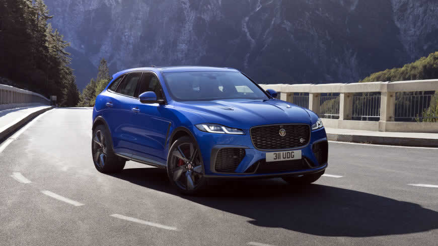 2021款蓝色捷豹F-Pace SVR轿跑SUV高清壁纸图片 5120x2880