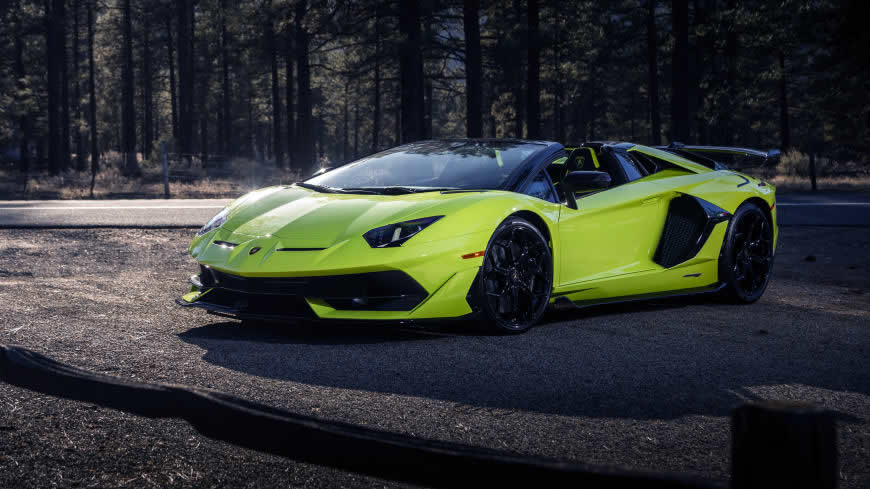 2020款绿色兰博基尼Aventador SVJ超级跑车高清壁纸图片 5120x2880