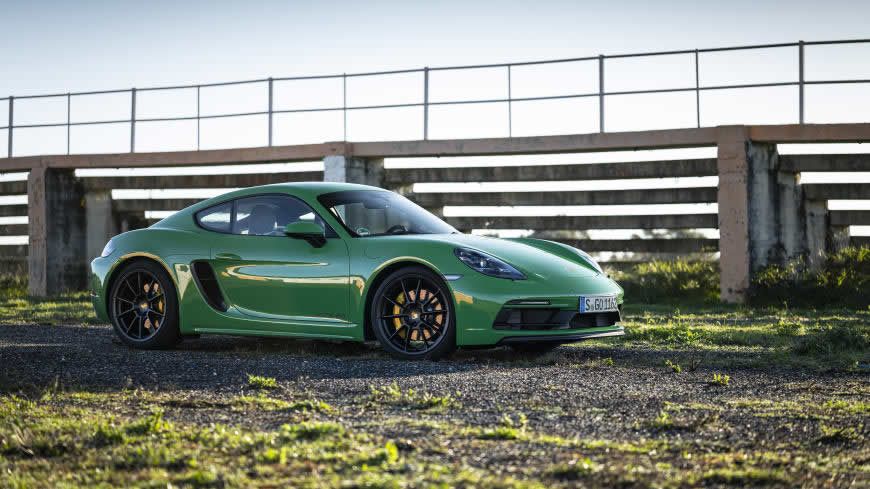 2020款绿色保时捷718 Cayman GTS 4.0跑车高清壁纸图片 5120x2880