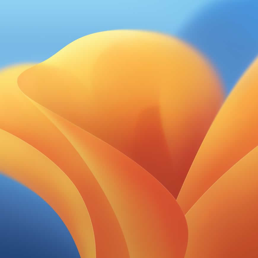 macOS 13 橙色 渐变 背景高清壁纸图片 6016x6016