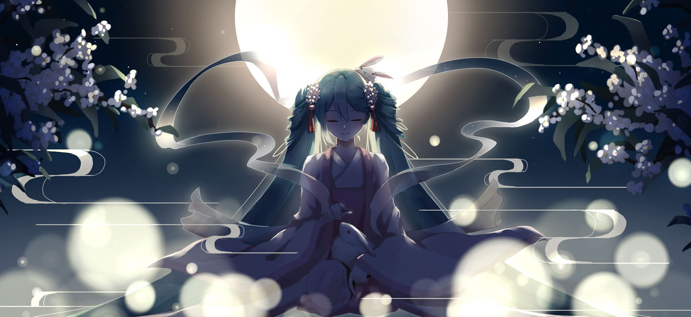 月亮 兔子 初音未来4k.jpg