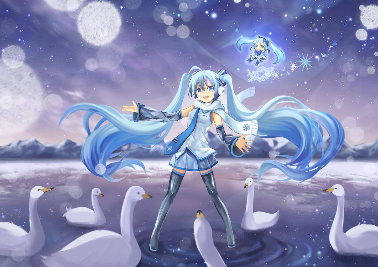 初音未来,雪初音4K壁纸图片