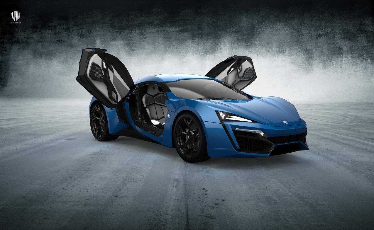 蓝色超级跑车Lykan,Hypersport,8K壁纸